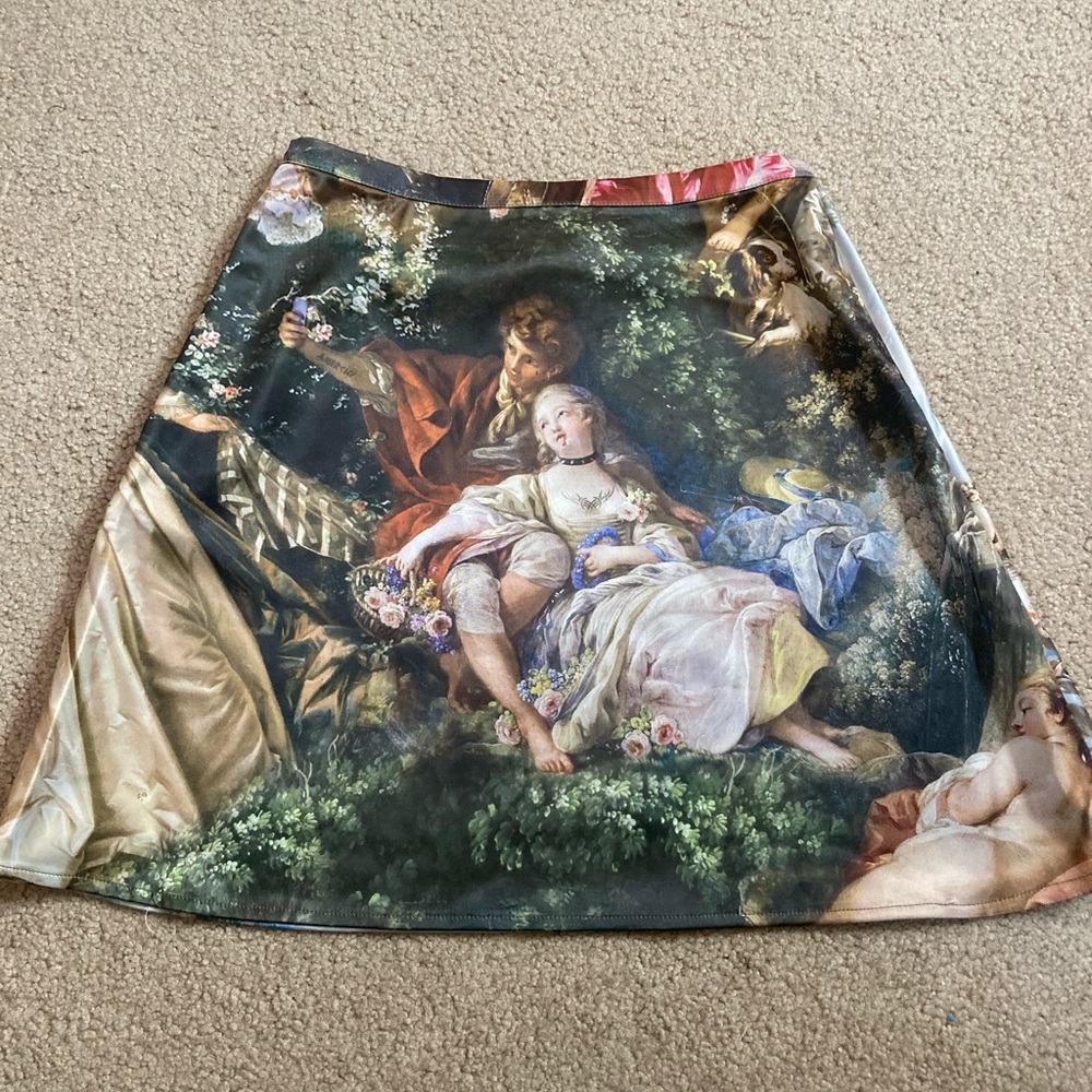 Dolls Kill Current Mood Art A Line Skirt